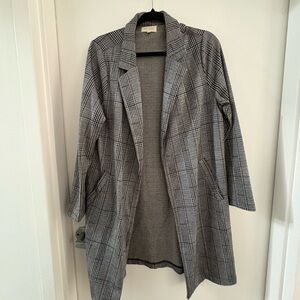 Women's Gray Plaid Coat